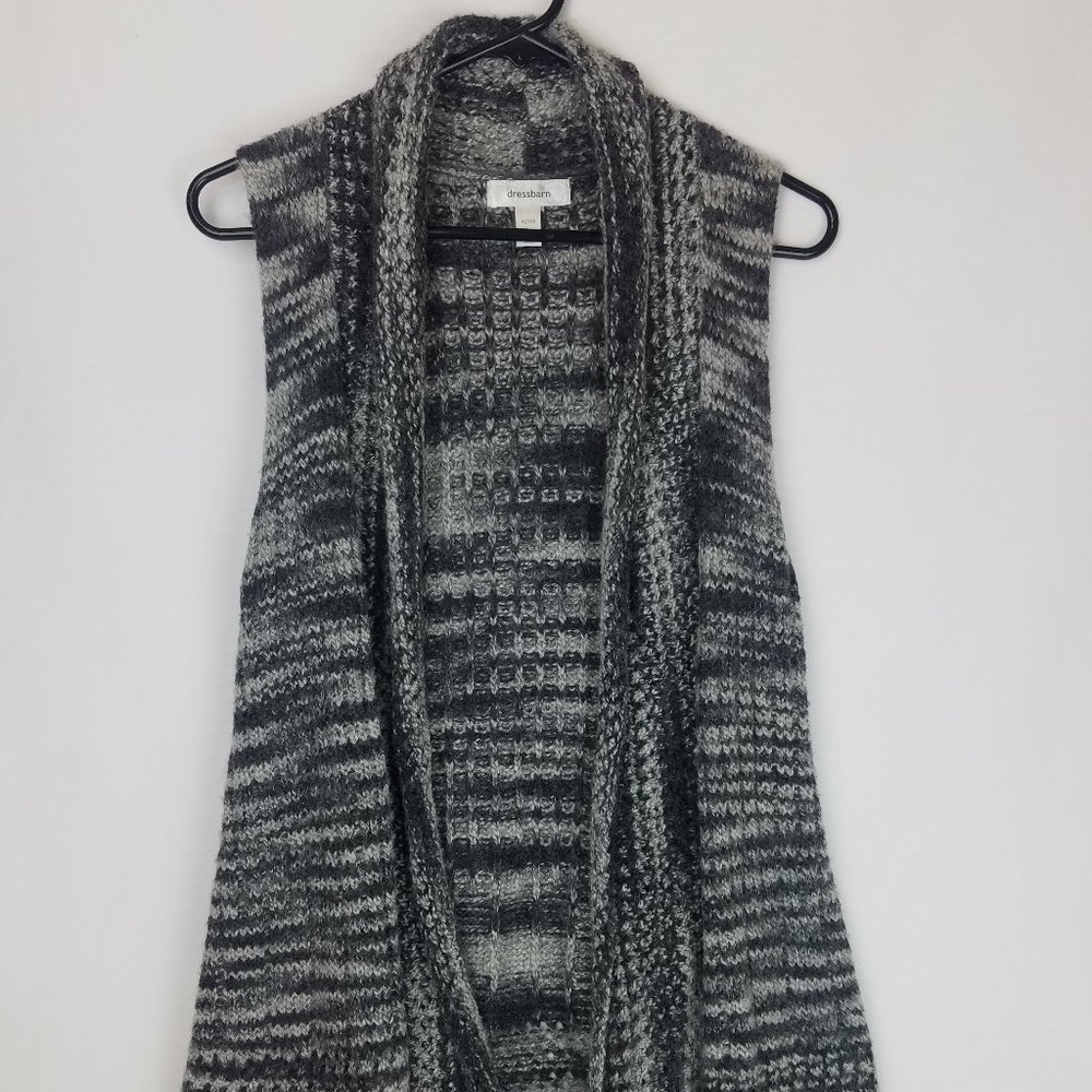 Dress Barn Women's Black/Grey Long Sweater Vest Size Large